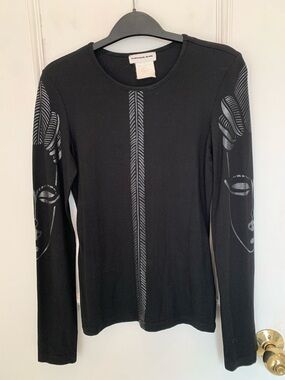 Vintage Mugler black long sleeve top. Size S